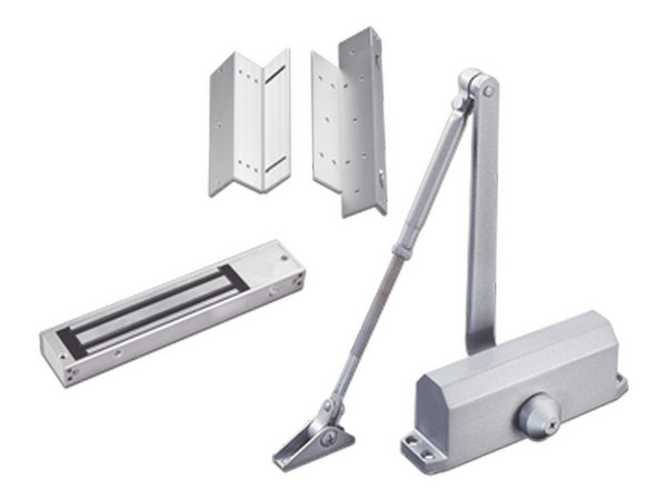 Kit para control de acceso AccessPro, incluye Chapa magnética de 600Lbs, Montajes L y Z.