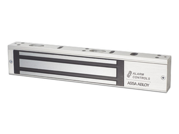 Chapa magnética Assa Abloy, hasta 600lbs de fuerza de sujeción, voltaje dual.