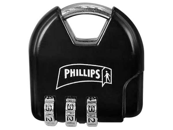 Candado de Combinación Phillips MX2320, No requiere llave, Color Negro.