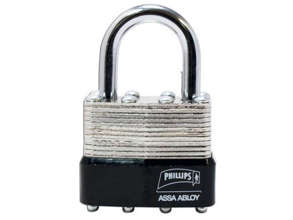 Candado PHILLIPS MX2499 Laminado 40, Llave Master con 4 Pernos de Combinación, Doble Cerrojo.