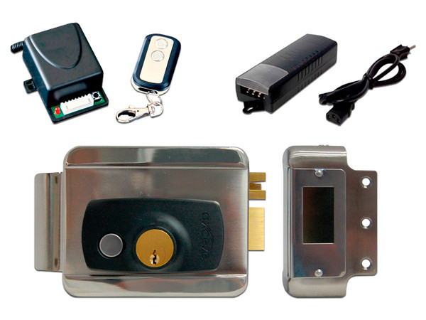 Kit de Cerradura Eléctrica Axceze AX-SLOCK, Incluye Cerradura Eléctrica, 1 Control Remoto AX-REC10 y Fuente de poder.
