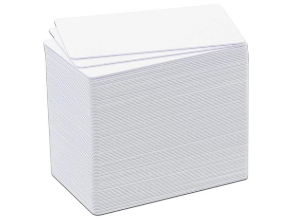 Paquete de 100 tarjetas Evolis CBGC0030W para impresoras Badgy 100/200 series, PVC. Color Blanco.