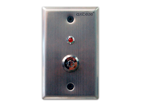 Botón de acceso Folksafe AX-K40, apertura con llave, acero inoxidable.