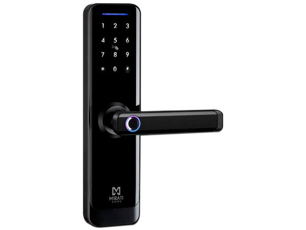 Cerradura electrónica inteligente para control de acceso Mirati MSL01, hasta 5 métodos de apertura. Color Negro.