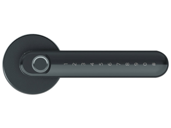 Cerradura Inteligente Biométrica NGTeco SL01-A630N , Estilo Americano, hasta 100 Huellas, hasta 100 Contraseñas, Color Negro.