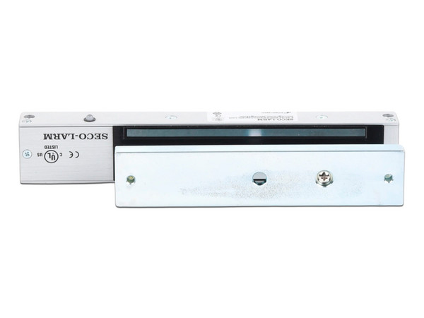 Chapa magnética Seco-Larm E941SA600 de 600-lb, LED de estatus, Voltaje dual 12-24V, incluye Soporte en 