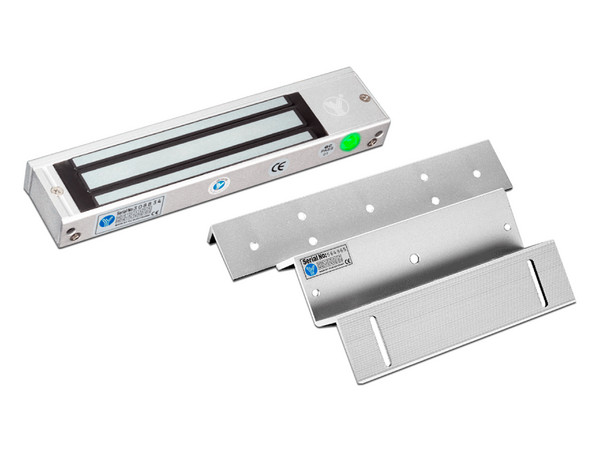 Paquete de Cerradura Magnética YM180NLED y Soporte de Fijación tipo ZL, Fuerza de Sujeción 180kg para puertas de madera.