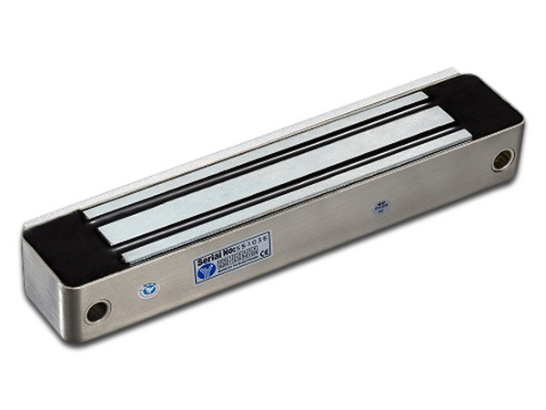 Contrachapa Magnetica de puerta para control de acceso YM-180W-S, hasta 180 kg de fuerza de retención.