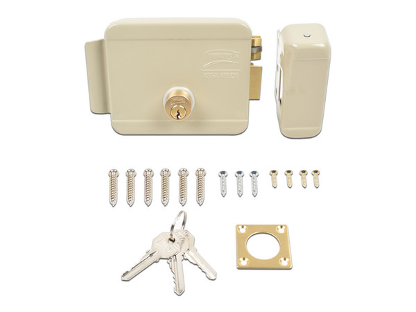Kit de Cerradura Eléctrica Yale 89371, Incluye Cerradura Derecha Eléctrica 321DC, HUB de Apertura atreves de Smartphone y 3 Controles Remotos.