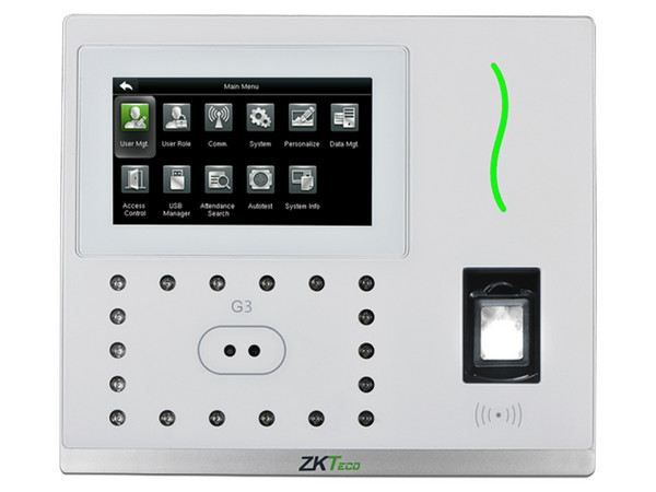 Control de Acceso y asistencia facial ZKTeco G3MF, 3,000 rostros, hasta 5,000 huellas, capacidad de 10,000 tarjetas, capacidad de eventos hasta 100,000