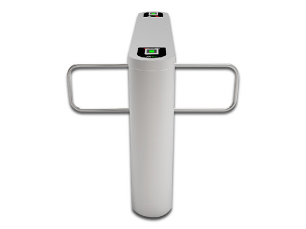 Control de Acceso ZKTeco SB02FP, con doble barrera de oscilación de acero inoxidable y dos lectores de huella.