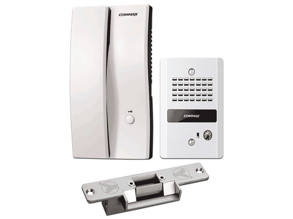 Kit de videoportero COMMAX PAQDP2SGYS, Incluye paquete de interfono con auricular, Frente de calle y contrachapa eléctrica.