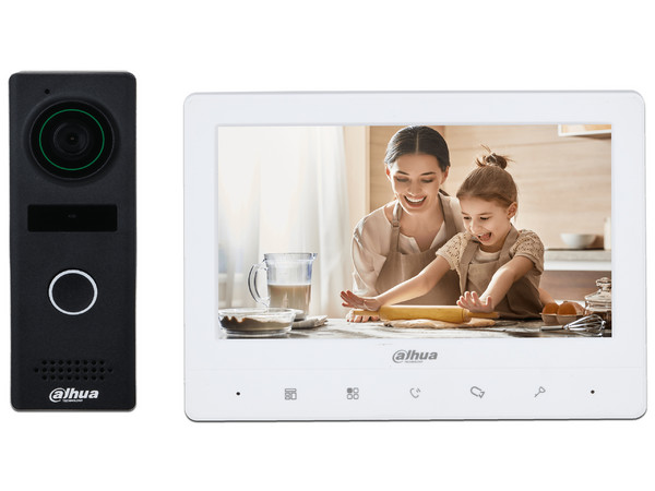 Kit de Videoportero Analógico con Frente de Calle Metálico DAHUA DHI-KTA02M, Monitor de 7 Pulgadas TFT, 1024x600, Frente de Calle con Cámara de 1.3 MP, DWDR,  IR Automático.