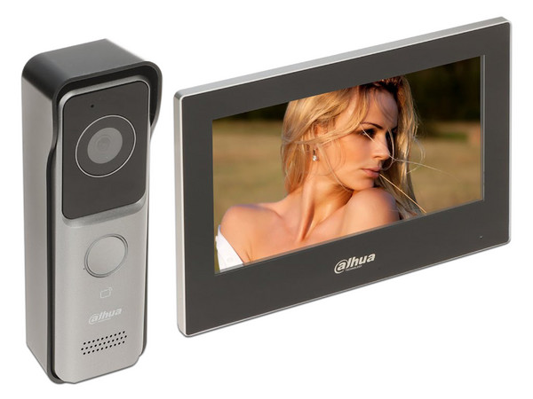 Kit de Videoportero Dahua DHI-KTW02, Frente de Calle con cámara de 2MP (1920 x 1080), Monitor Multi-Touch de 7