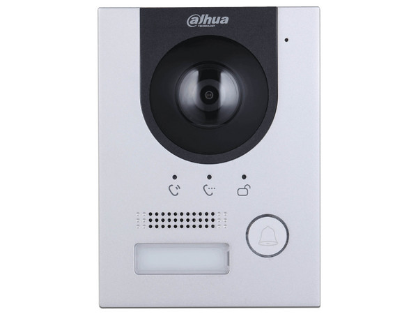 Frente de Calle IP Dahua DHI-VTO2201F-P-S2 de 2MP, HD, Protección IK07 e IP65, PoE, Color Plata.