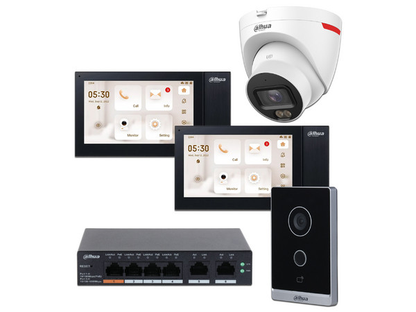 Kit de Videoportero IP Dahua KITVPIP2MONCAMDH , Incluye Videoportero DHI-VTO2211G-WP de 2MP, 2 Monitores DHI-VTH2421FB-P de 7
