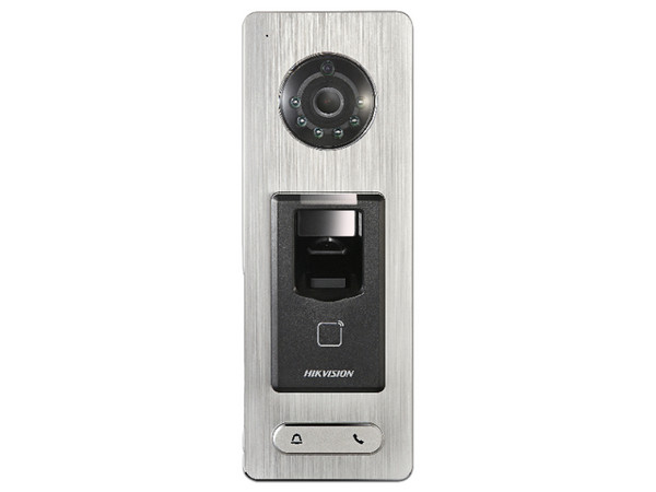 Lectro Biométrico Hikvision DS-K1T501SF 2 en 1, Función de Videoportero, Lector QR, Lector de huellas, Cámara de 2MP, Compatible con DVRs.