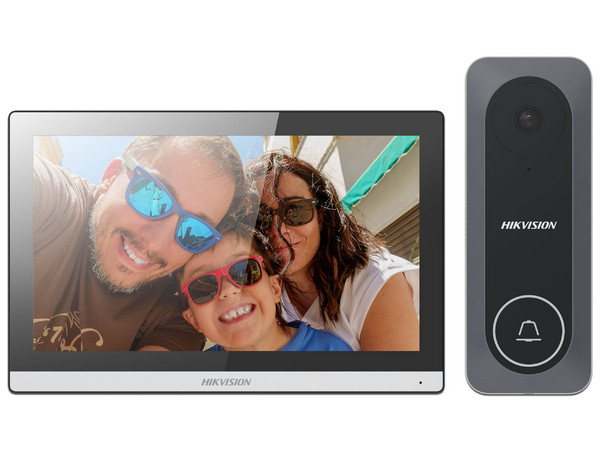 Kit Videoportero híbrido Hikvision DS-KIS312-P, Pantalla touch 7