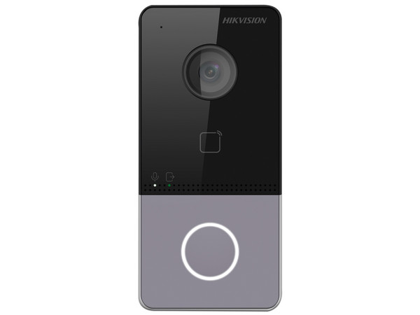 Kit de Video portero Hikvision DS-KV6113-WPE1(C)/K, Incluye Video Portero Hikvision DS-KV6113-WPE1 y Carcasa Protectora, Color Gris.