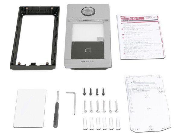 Videoportero IP Hikvision DS-KV8113-WME1(C), Cámara de 2MP (1920 x 1080), PoE, Exterior, IP65, IK08, 1 Departamento, Apertura con Tarjeta, Soporta 2 Puertas y hasta 6 Monitores.