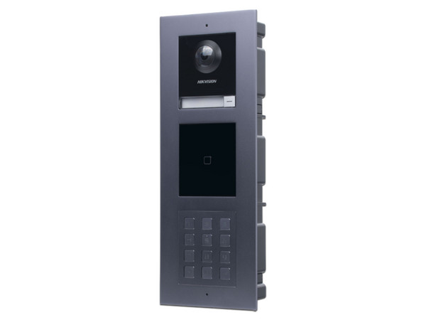 Videoportero IP Multi-Apartamento HIKVISION DSKIS-MULTI-254AP, Llamada a App de Smartphone, Lector de Tarjetas EM, Modular, Montaje para Empotrar, Apertura con Contraseñas y Tarjetas.