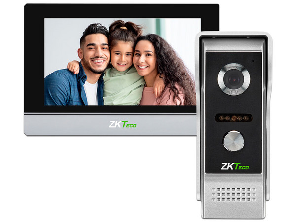 Kit de Videoportero ZTKeco KIT VK07-C51L, Frente de Calle con cámara de 2MP (1080p), Monitor Multi-Touch IPS de 7