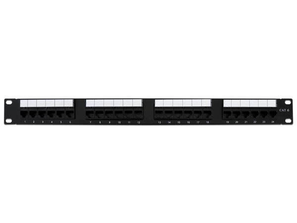Panel de parcheo BRobotix 497608 de 24 puertos, CAT6, para rack de 19