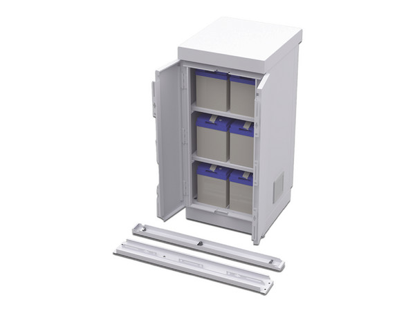 Gabinete de Seguridad Epcom EFCB051106W, de Lámina Galvanizada para Almacenamiento de Baterías (Hasta 6 baterías). Color Beige.