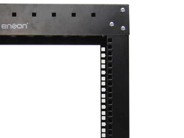 Rack Vertical Enson ENS-RACK244 de Dos Postes, Empotrable Para Montaje de Equipos de Red y Cable Estructurado, 42UR, Color Negro.
