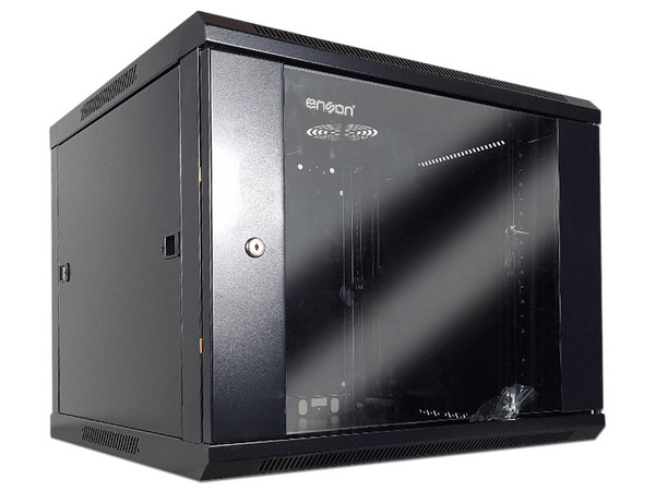 Gabinete de pared Enson de 9U. Color Negro.