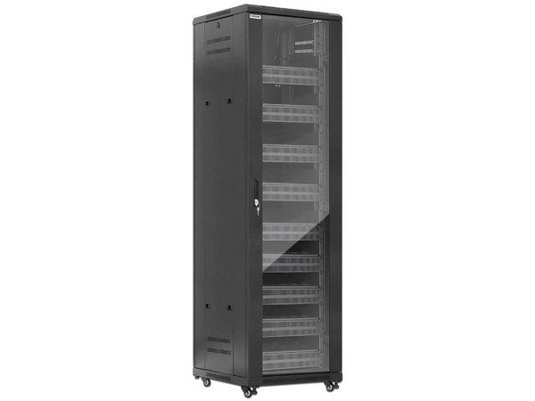 Gabinete para Servidores Intellinet 716253, Puerta de Cristal Templado, Cuerpo Fijo, 42 Unidades de Rack, 19