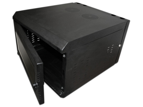 Gabinete rack LACES LA230GP6E de montaje en pared, acero, 6U. Color Negro.