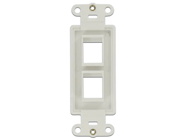 Montaje empotrado con placa de pared Decora para 2 Puertos QuickPort. Color Blanco