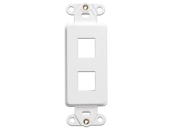 Montaje empotrado con placa de pared Decora para 2 Puertos QuickPort. Color Blanco