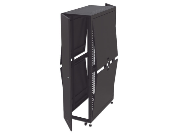 Gabinete Profesional LinkedPro para Telecomunicaciones de 45 Unidades Rack, Puerta con Ventana de Cristal, 1200mm de profundidad. Color Negro.