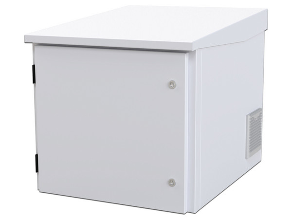 Gabinete Profundo de Exterior de 9UR Linkedpro LP-FORTE-6078-09U, Con ventiladores y termostato, Ideal para UPS, Color Blanco.