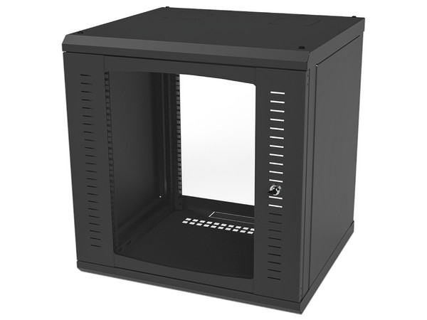 Gabinete LinkedPRO SR-1912-GFP para Montaje en Pared, 12 U. Color Negro.
