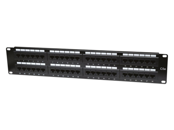 Panel de parcheo Manhattan 513579, Cat 5e de 48 puertos para rack