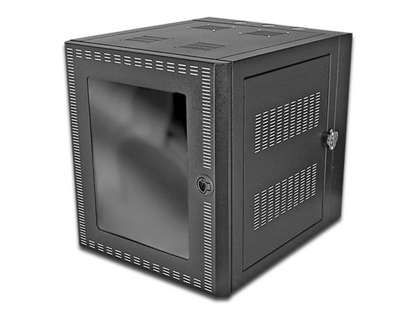Gabinete Rack para servidores North Systems de 12U para montaje en pared. Color Negro.