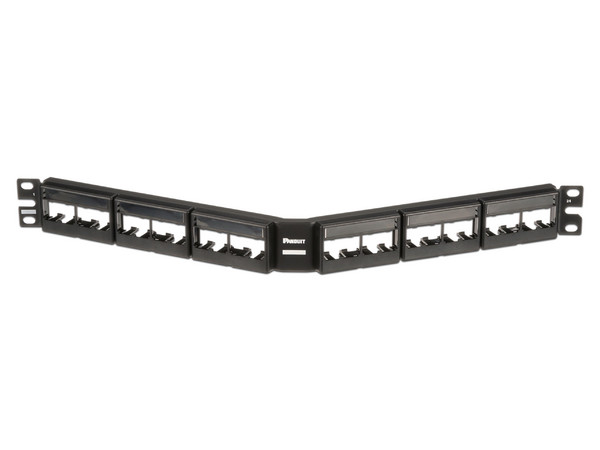 Panel de Parcheo Panduit CPPLA24WBLY de 24 Puertos. Color Negro.