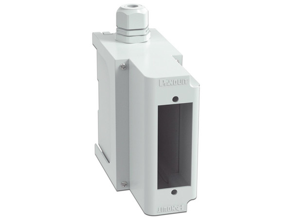 Panel de Parcheo Modular para Fibra Óptica, de Instalación en Riel DIN Estándar de 35mm, Acepta Una Placa Acopladora FAP, De Profundidad Extendida, Color Gris