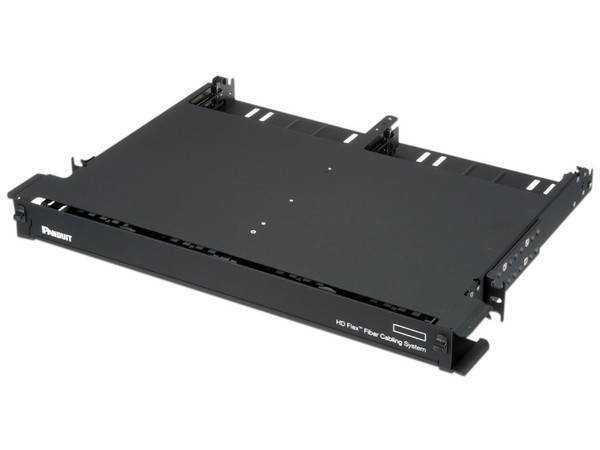 Panel de Distribución de Fibra Óptica PANDUIT FLEX1U06, acepta 12 Cassettes HD Flex, Hasta 144 Fibras, 1 UR. Color Negro.