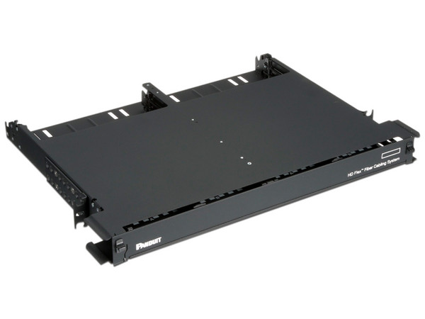 Panel de Distribución de Fibra Óptica PANDUIT FLEX1U06, acepta 12 Cassettes HD Flex, Hasta 144 Fibras, 1 UR. Color Negro.