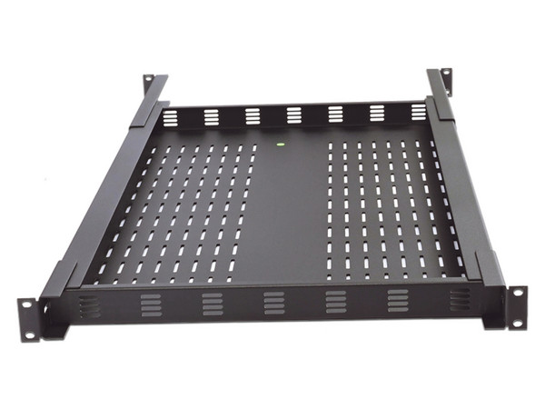 Charola Ventilada Panduit para soportar equipos en rack, Profundidad Ajustable Hasta 965mm, 1U, Color Negro.