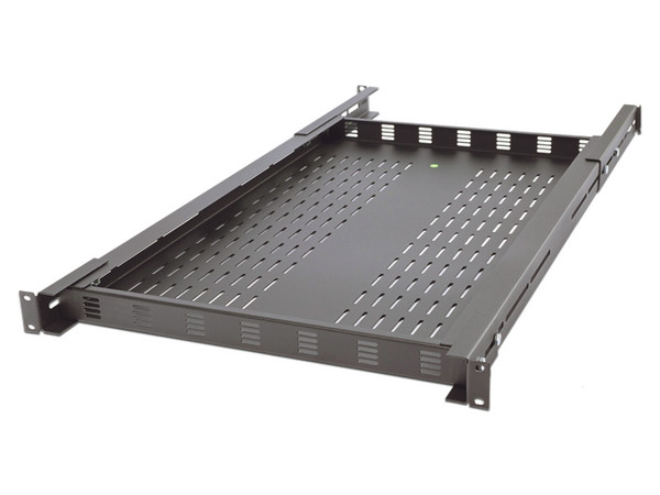 Charola Ventilada Panduit para soportar equipos en rack, Profundidad Ajustable Hasta 965mm, 1U, Color Negro.
