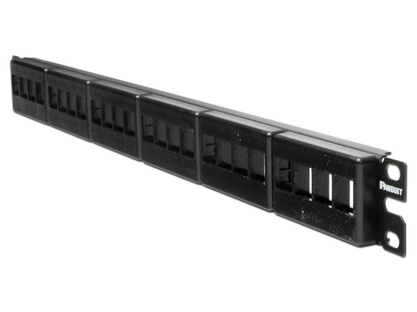 Panel de Parcheo Modular Plano Panduit NKFP24Y de 24 puertos, 1U. Color Negro.