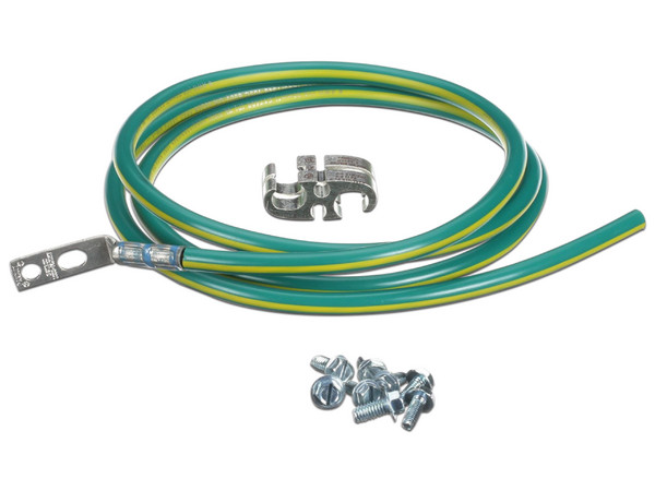 Jumper Panduit para conexión de Gabinete o Rack de telecomunicaciones a barra de tierra física, 6 AWG, 1.52 m de largo. Color Verde.