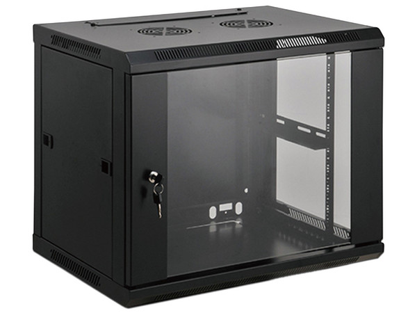 Gabinete Saxxon SA660601 de 6U para montaje en Pared, capacidad hasta 60Kg. Color Negro.