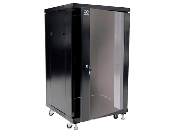 Gabinete de piso SBETECH SBE-GNL20URP600, de 20UR de alto con puerta de cristal.