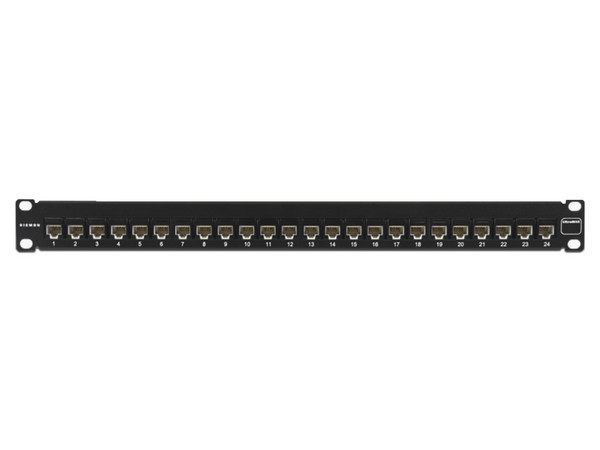 Panel de Parcheo Siemon UltraMAX UP5-F1-24L-RS, UTP, Pre cargado con Jacks Cat5e, 24 Puertos, Plano, 1U, Color Negro